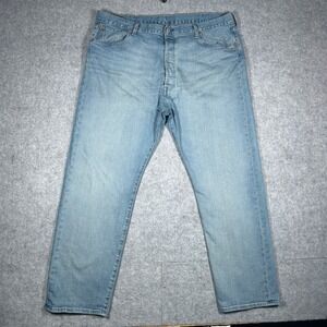 Levi's 501 denim pants mens 42x32 Light Blue 501 Original Fit Straight Leg